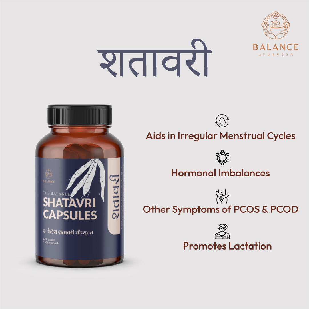 Balance Ayurveda Shatavri Capsules Website Infographic Benefits